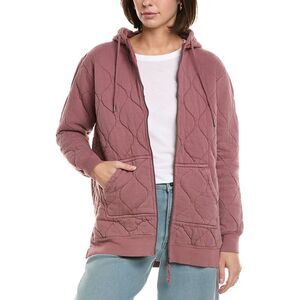 Horizon Womens  Garment-Dyed Onion Quilted French Terry Jacket, Pink